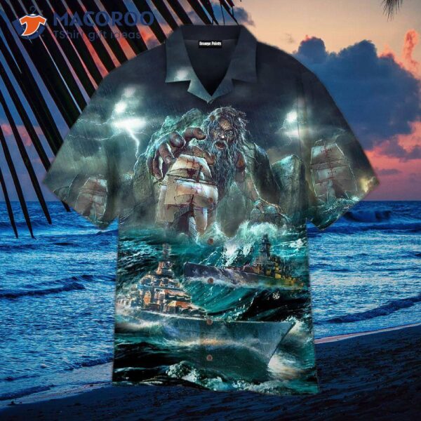 Giant Adamastor Angry Sea Hawaiian-style Shirts