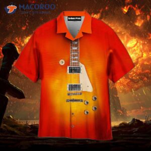 Gibson Guitar Orange Hawaiian Shirts