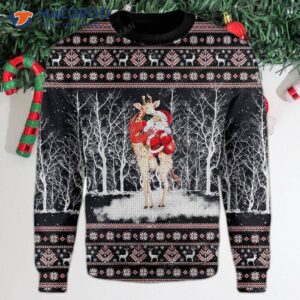 Giraffe And Santa Ugly Christmas Sweater