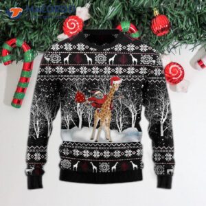 Giraffe And Santa Ugly Christmas Sweater