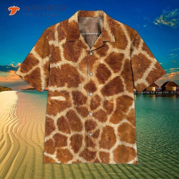 Giraffe-brown-and-yellow Hawaiian Shirts