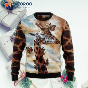 Giraffe-butterfly Ugly Christmas Sweater