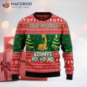 Giraffe “ho Ho Ho” Ugly Christmas Sweater