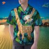 Giraffe-printed Forest-green Hawaiian Shirts