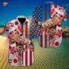 Giraffe Red And White Hawaiian Shirts