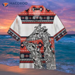 Giraffe Zentangle Polynesian Pattern Hawaiian Shirts