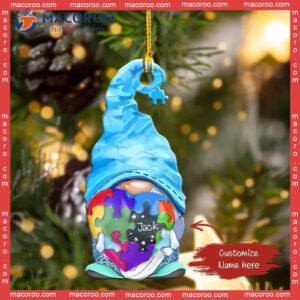 Gnome Autism Custom-shaped Name Christmas Acrylic Ornament