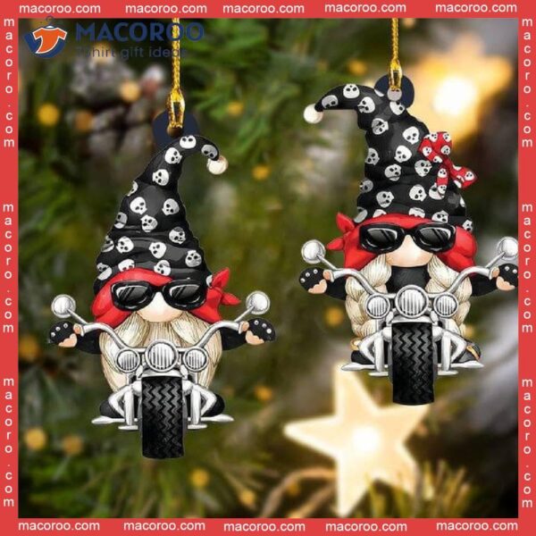 Gnome Biker Custom-shaped Christmas Acrylic Ornament