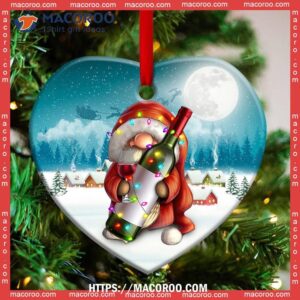 gnome christmas theme lover heart ceramic ornament gnome christmas tree ornaments 2