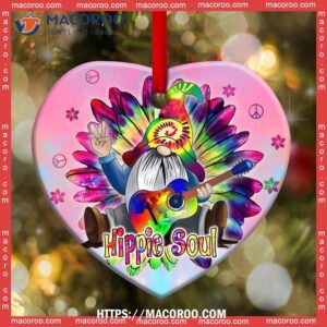 gnome hippie soul colorful heart ceramic ornament gnome tree ornaments 1