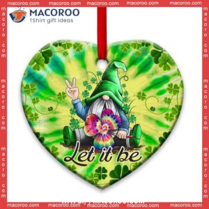 gnome hippie tie dye heart ceramic ornament gnome tree ornaments 0