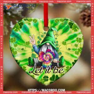 gnome hippie tie dye heart ceramic ornament gnome tree ornaments 1