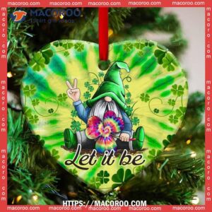 gnome hippie tie dye heart ceramic ornament gnome tree ornaments 2