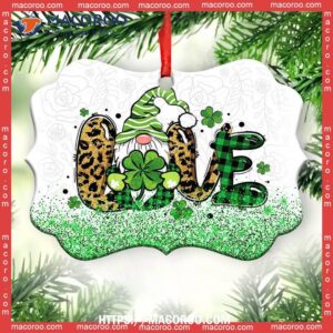 gnome patrick s day with clover love horizontal ceramic ornament gnome christmas tree decorations 2