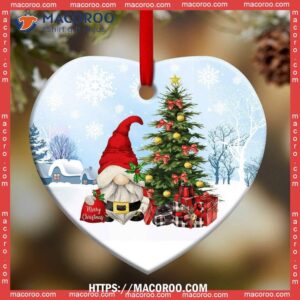 gnome santa merry christmas heart ceramic ornament diy gnome ornaments 2
