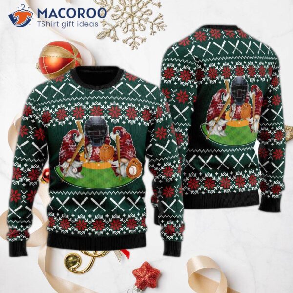 Gnomes Love Christmas, Baseball, And Ugly Christmas Sweaters.
