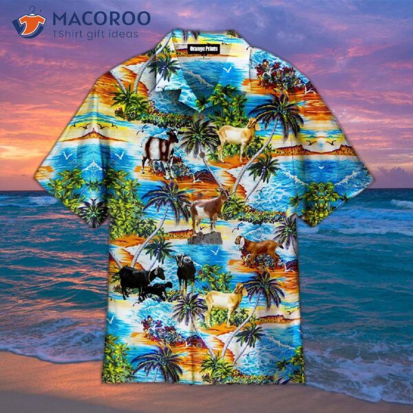 Goats On Beach Hawaiian Shirts