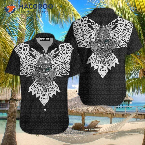 God And Raven Odin Viking Polynesian Pattern Dark Hawaiian Shirts