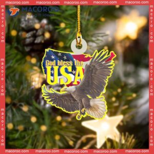 God Bless The Usa Eagle Custom-shaped Christmas Acrylic Ornament