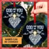 God Gave Me A Custom Name Christmas Ceramic Ornament.