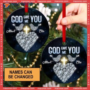 Joyce Peach Believe Custom Name Christmas Ceramic Ornament