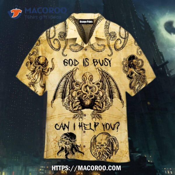 God Is Busy Can I Help You Octopus Hawaiian Shirt