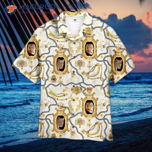 Gold Baroque Lion Hawaiian Shirts