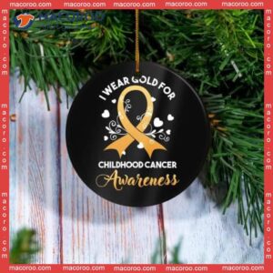 Gold For Childhood Cancer Awareness Christmas Ceramic Ornament