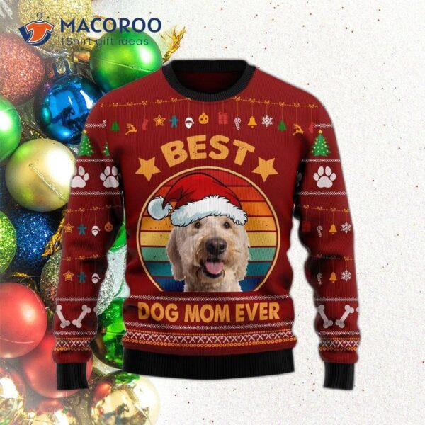 “golden Doodle Best Dog Mom Ever Ugly Christmas Sweater”