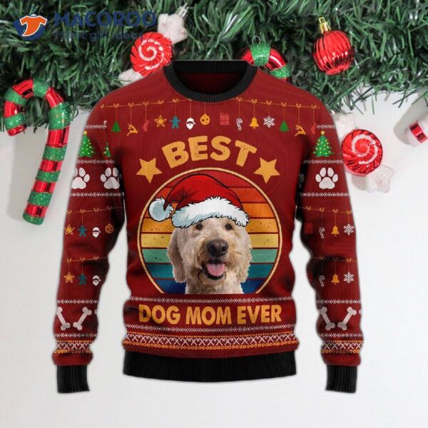 “golden Doodle: Best Dog Mom Ever Ugly Christmas Sweater”
