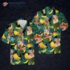Golden Doodle Summer Leaves Green Hawaiian Shirts