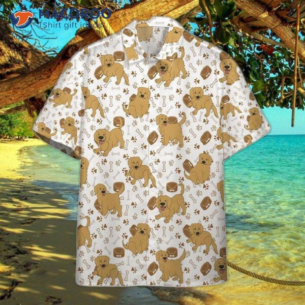 Golden Retriever Brown Hawaiian Shirts