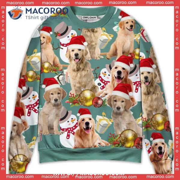 Golden Retriever Merry Sweater Ugly Christmas