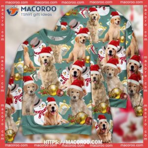 golden retriever merry christmas sweater ugly christmas 3