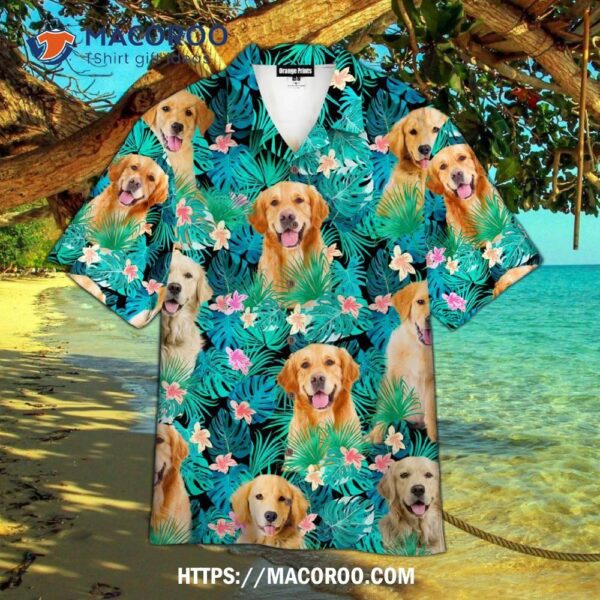 Golden Retriever Tropical Hawaiian Shirt