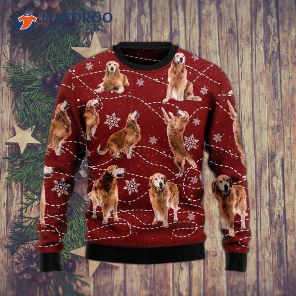 Golden Retriever Ugly Christmas Sweater