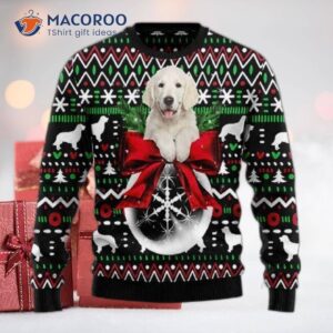 Golden Retriever Ugly Christmas Sweater Dog Ball