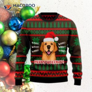 Golden Retriever Woofmas Ugly Christmas Sweater