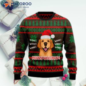 Golden Retriever “woofmas” Ugly Christmas Sweater