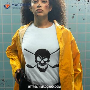 golf skeleton vintage golfplayer golfing spooky skull bones shirt tshirt 2