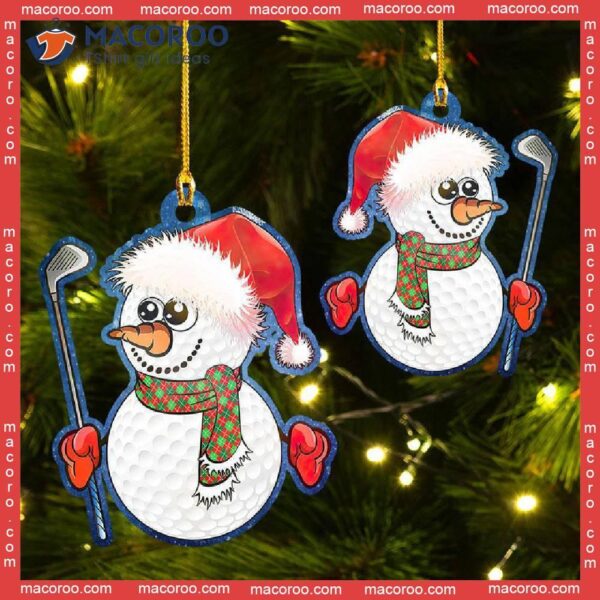 Golf Snowman Custom-shaped Christmas Acrylic Ornament