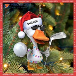 Golfing Duck Custom-shaped Name Christmas Acrylic Ornament