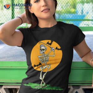 golfing skeleton halloween golf golfer shirt tshirt 1