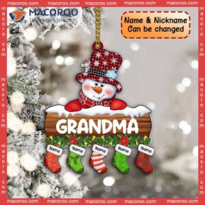 Grandma Snowman Custom-shaped Name Christmas Acrylic Ornament