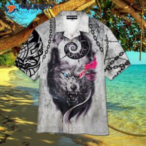Gray Wolf Dog Tattoo Hawaiian Shirts
