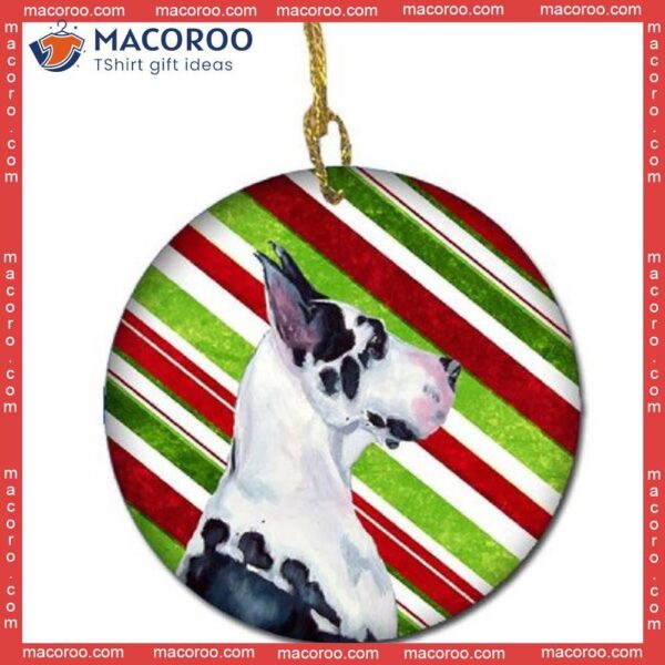 Great Dane Candy Cane Christmas Ceramic Ornament