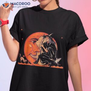 Great Vintage Witch And Moon Halloween Design Shirt