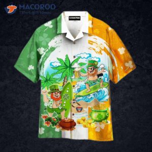 Green Irish Leprechaun Surfers’ St. Patrick’s Day Hawaiian Shirts