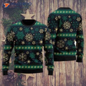 Green “let It Snow” Pattern Ugly Christmas Sweater