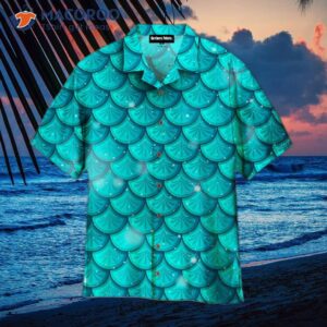 Green Mermaid-scale Hawaiian Shirts